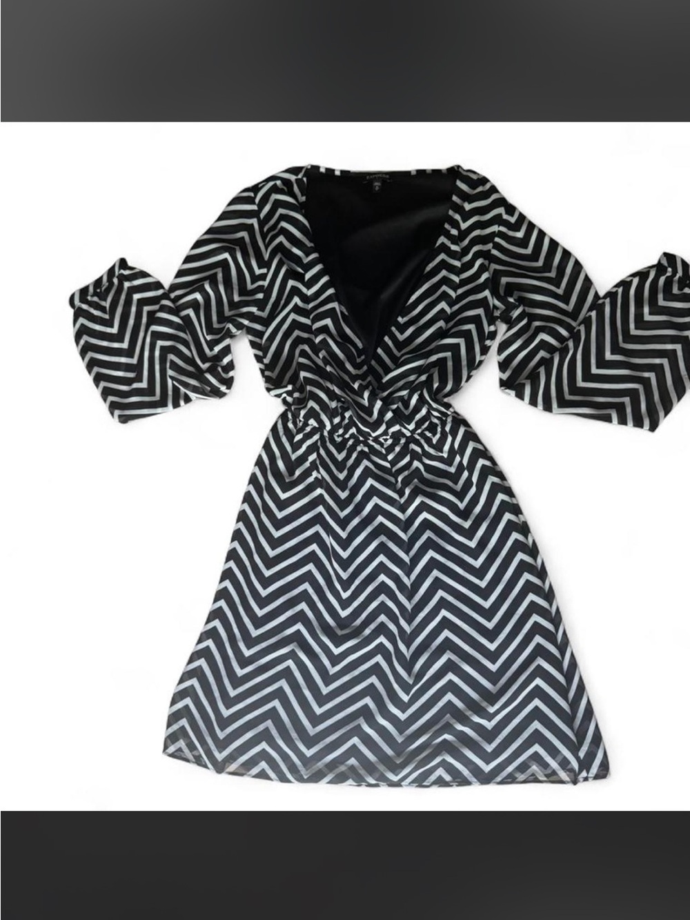 Express Black & White Chevron Mini Dress
